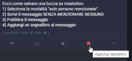 Aggiunta di un segnalibro al messaggio