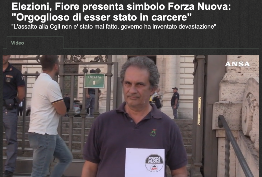 Fascista Roberto Fiore - candidato elezioni 2022 per Forza Nuova