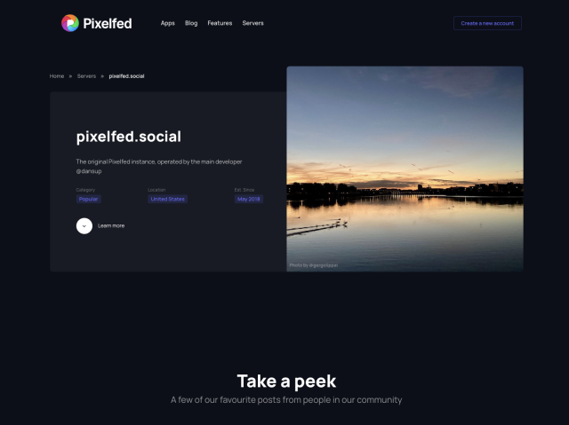 new pixelfed.org website