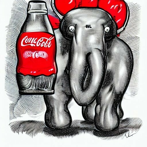 CC0 Creative Commons Zero licensed image of Mastodon with a faux branded drink. Generated by AI.