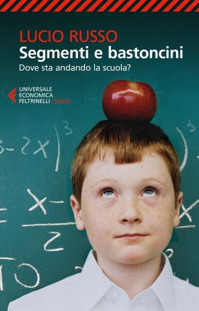 Copertina dell'ultima edizione: un bambino con una mela in testa dinnanzi a una lavagna con operazioni di matematica