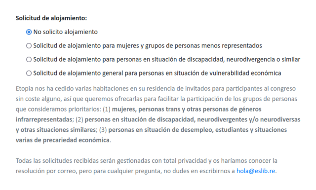 Grupos de personas a los que destinar las habitaciones de la residencia:

- Mujeres, personas trans y otras personas de géneros infrarrepresentadas

- Personas en situación de discapacidad, neurodivergentes y/o neurodiversas y otras situaciones similares

- Personas en situación de desempleo, estudiantes y situaciones varias de precariedad económica