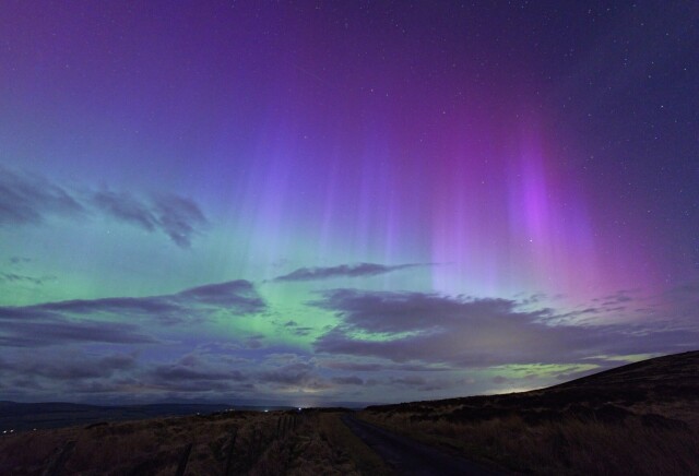 Bright aurora from Sherrifmuir, Perthshire