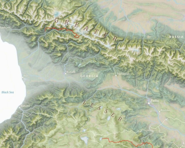 Detailed crop of same map showing  terrain