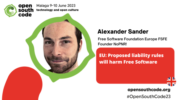 Alexander Sander Free Software Foundation Europe #OpenSouthCode23