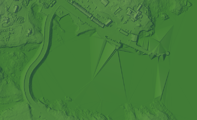 Lidar derived DSM showing triangular 'artifacts'