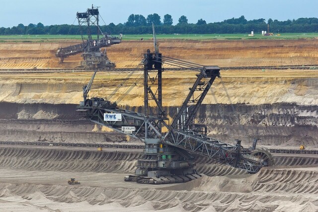 Huge strip mining excavator