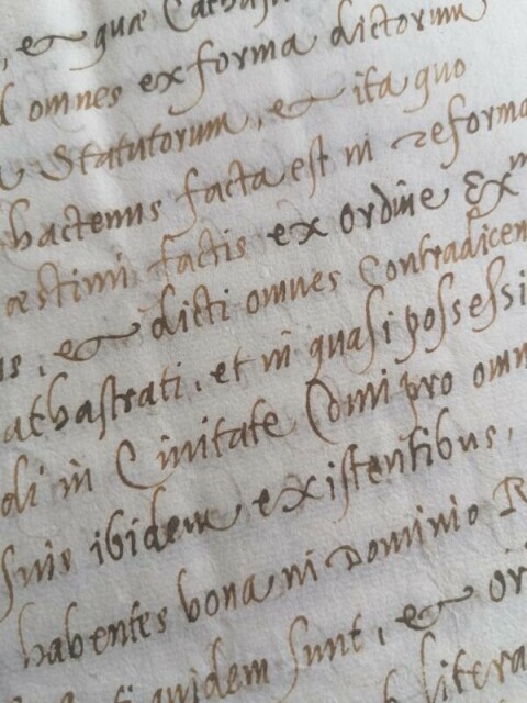 Estratto da un manoscritto in latino datato 7 agosto 1557