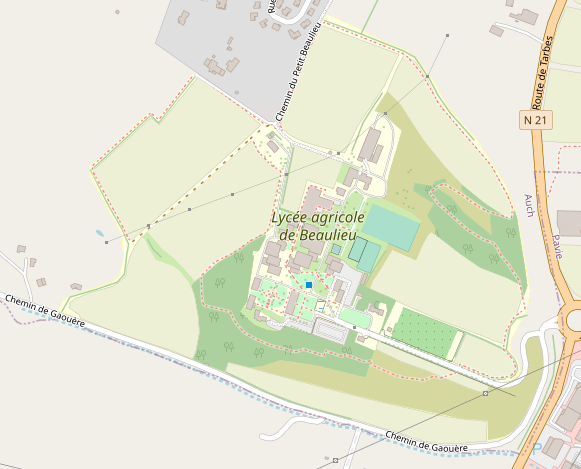 La carte du lycée après, où l'on s'aperçoit que beaucoup d'informations ont été ajoutées.