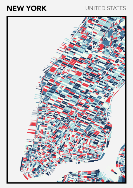 City of New York. Urbanism map made with QGIS.