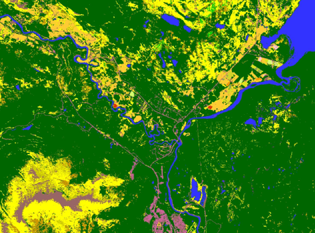 Zoom-in of the agricultural area north of Whitehorse 