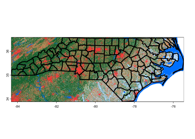 Land cover classifications across North Carolina
