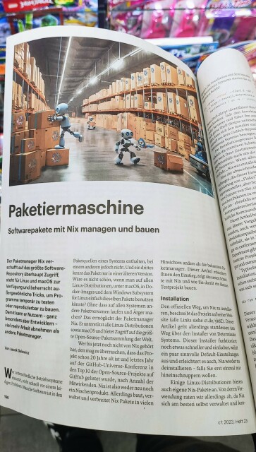 Heise c't magazine article on Nix package management
