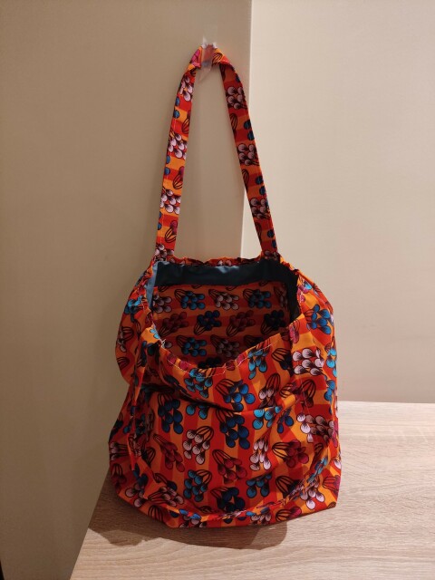 A bag sewn by hand