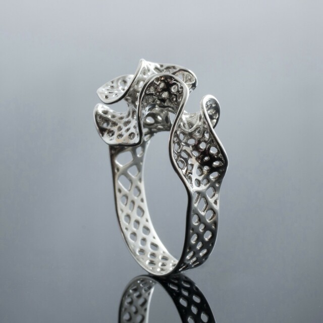 Sterling silver ring inspired by Bryozoa 