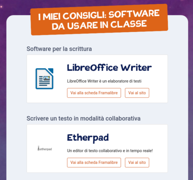 I MIEI CONSIGLI: SOFTWARE DA USARE IN CLASSE
Software per la scrittura: LibreOffice Writer
Scrivere un testo in modalità collaborativa: Etherpad