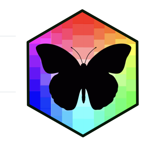 Hex sticker of {ButterflyColors} package