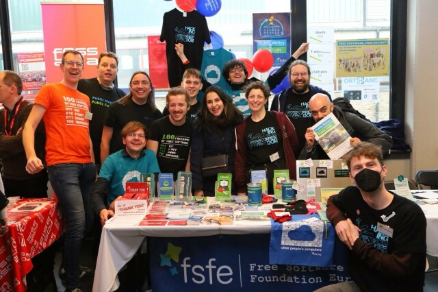 Group picture at FSFE booth