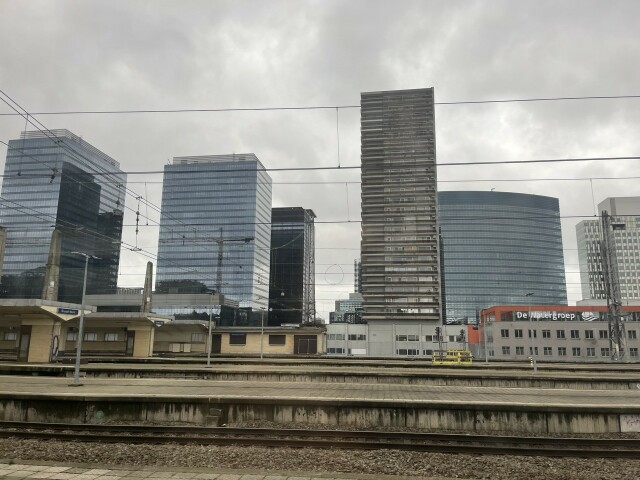 Skyscrapers when entering Brussels 