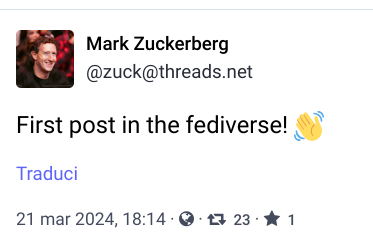 account Zuckerberg federato