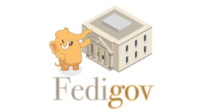 Image showing fedigov logo, an  illustration of an elephant close to a governmental building