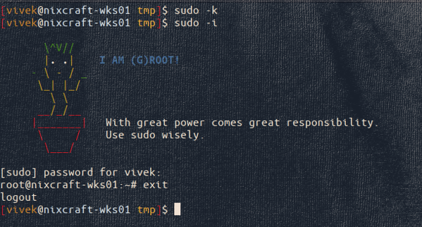 Adding spice to your sudo session with a lecture file on Linux or Unix: Groot prompt so spice up to your sudo session
