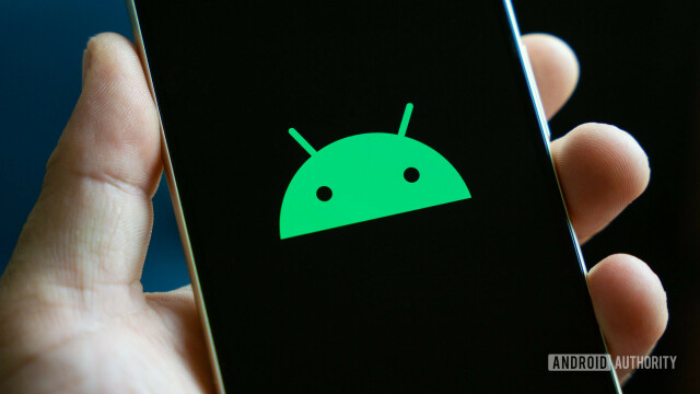 Android logo on a smartphone