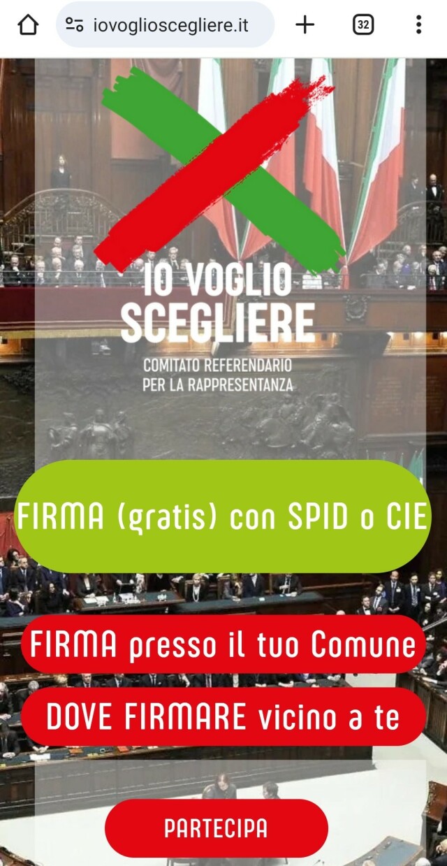 Screenshot sito firma online, dove firmare vicino a te, firma in comune