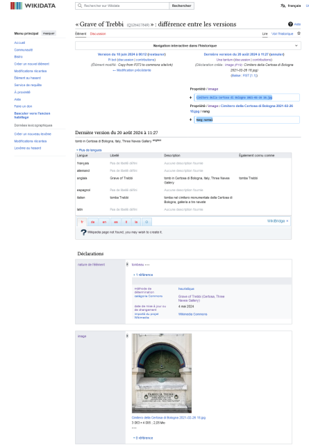 screenshot de la différence entre les version, de l'élément de Wikidata où j'ai ajouté l'image.