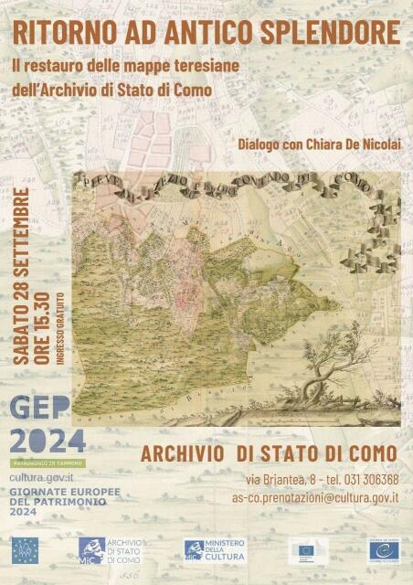 Locandina dell'evento che si terrà oggi pomeriggio all'archivio di Stato di Como