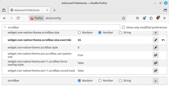 widget.non-native-theme.scrollbar.size.override setting in Firefox web browser