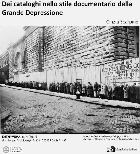 Dei cataloghi nello stile documentario della Grande Depressione