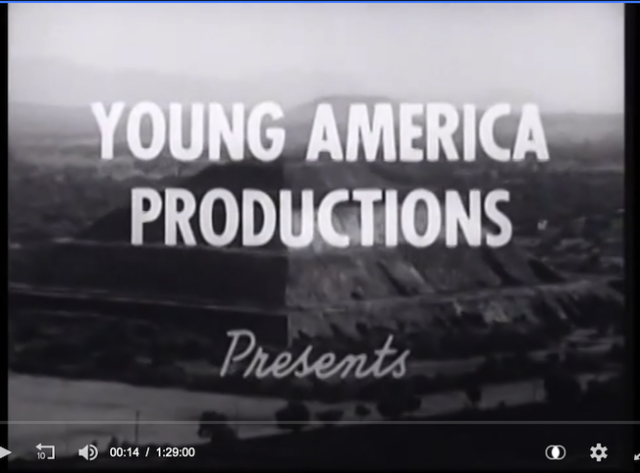 "Young america productions presents" with significantly degraded quality, but shot over a movie helicopter shot pov over aztec temples - just a totally different title card.